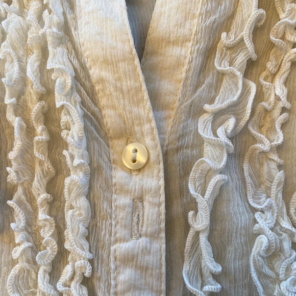 Zara Dressy 3/4 Sleeve Off White Blouse - Picture 4 of 9